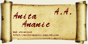 Anita Ananić vizit kartica